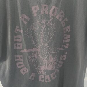 Vans Charcoal Tee with Cactus Graphic